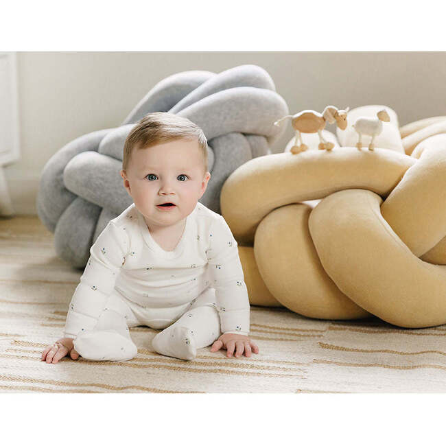 Plush Print Layette Set, Boys Ivory & Blue - Mixed Apparel Set - 2
