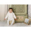 Scattered Blossoms Footie & Hat Set Ivory & Blue - Mixed Apparel Set - 5