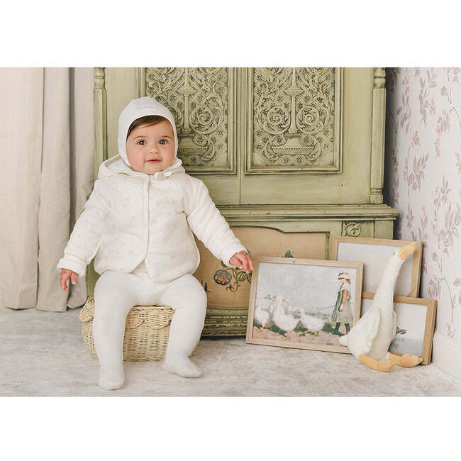 Scattered Blossoms Footie & Hat Set Ivory & Blue - Mixed Apparel Set - 6