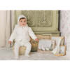 Scattered Blossoms Footie & Hat Set Ivory & Blue - Mixed Apparel Set - 6