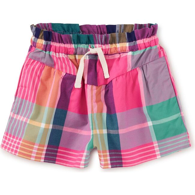 Woven Flutter Shorts, Carnival Rainbow Plaid