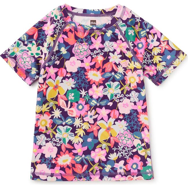 Short Sleeve Rash Guard, Caribbean Wildflowers