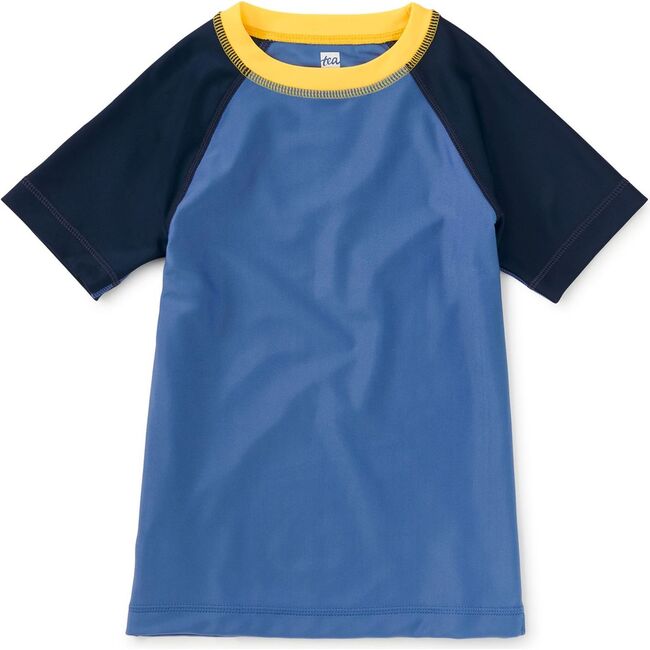 Short Sleeve Rash Guard, Blue Yarrow