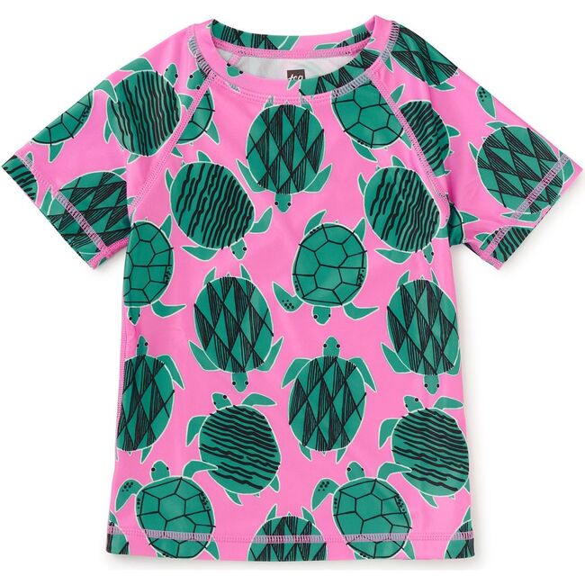 Short Sleeve Rash Guard, Tiled Turtles
