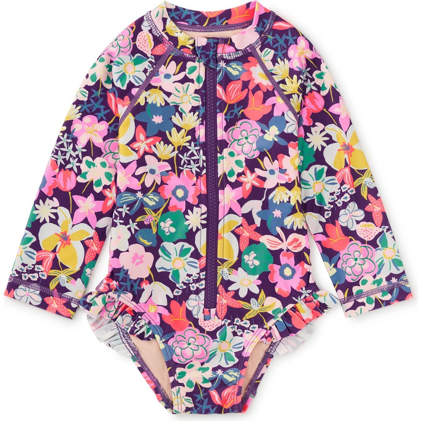 Rash Guard Baby Swimsuit, Caribbean Wildflowers - One Pieces - 1
