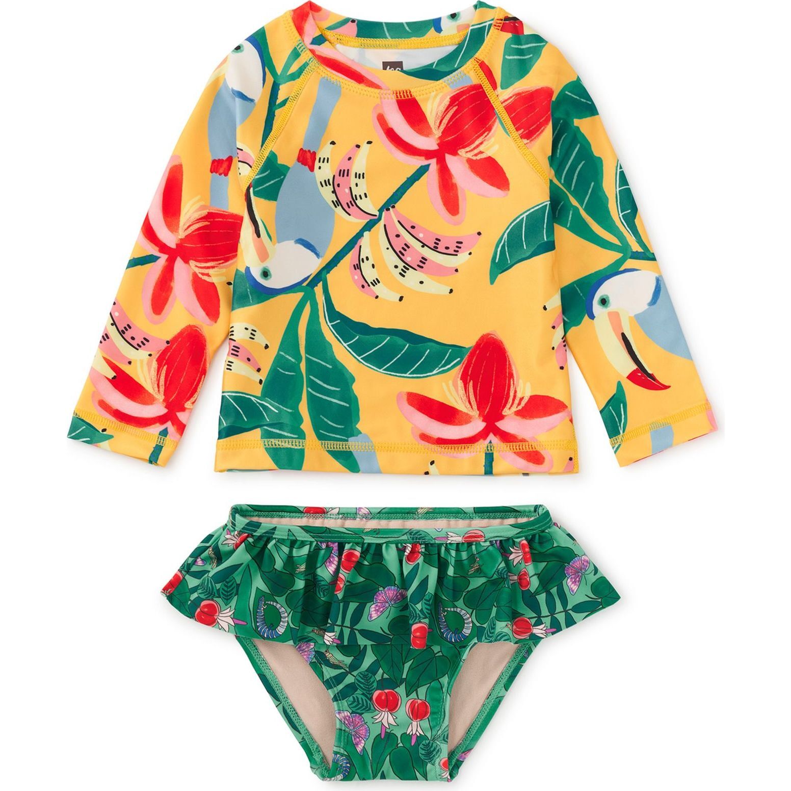 Rash Guard Baby Swim Set, Toucan Banana Tree - Two Pieces - 1