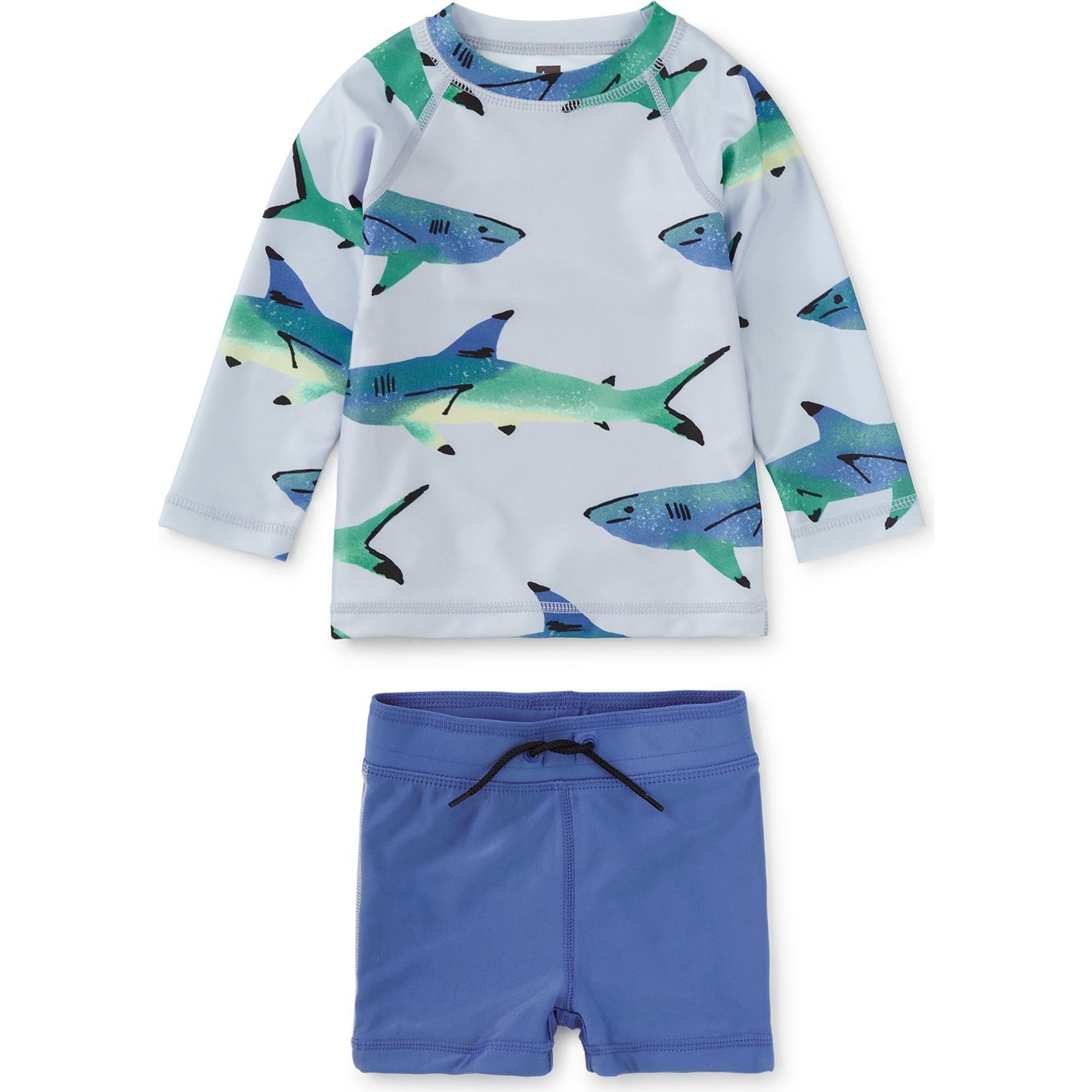 Rash Guard Baby Swim Set, Painted Sharks - Mixed Apparel Set - 1