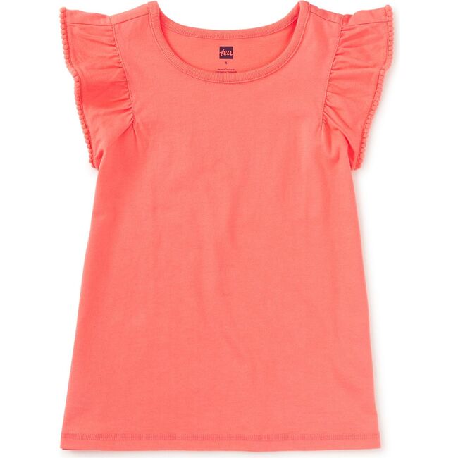 Pom-Pom Flutter Top, Sunset Pink - T-Shirts - 1