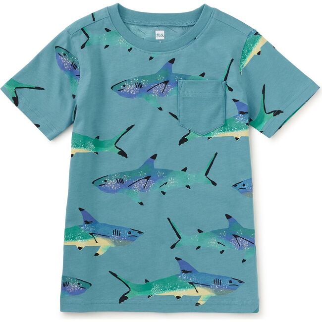 Printed Pocket Tee, Painted Shark
