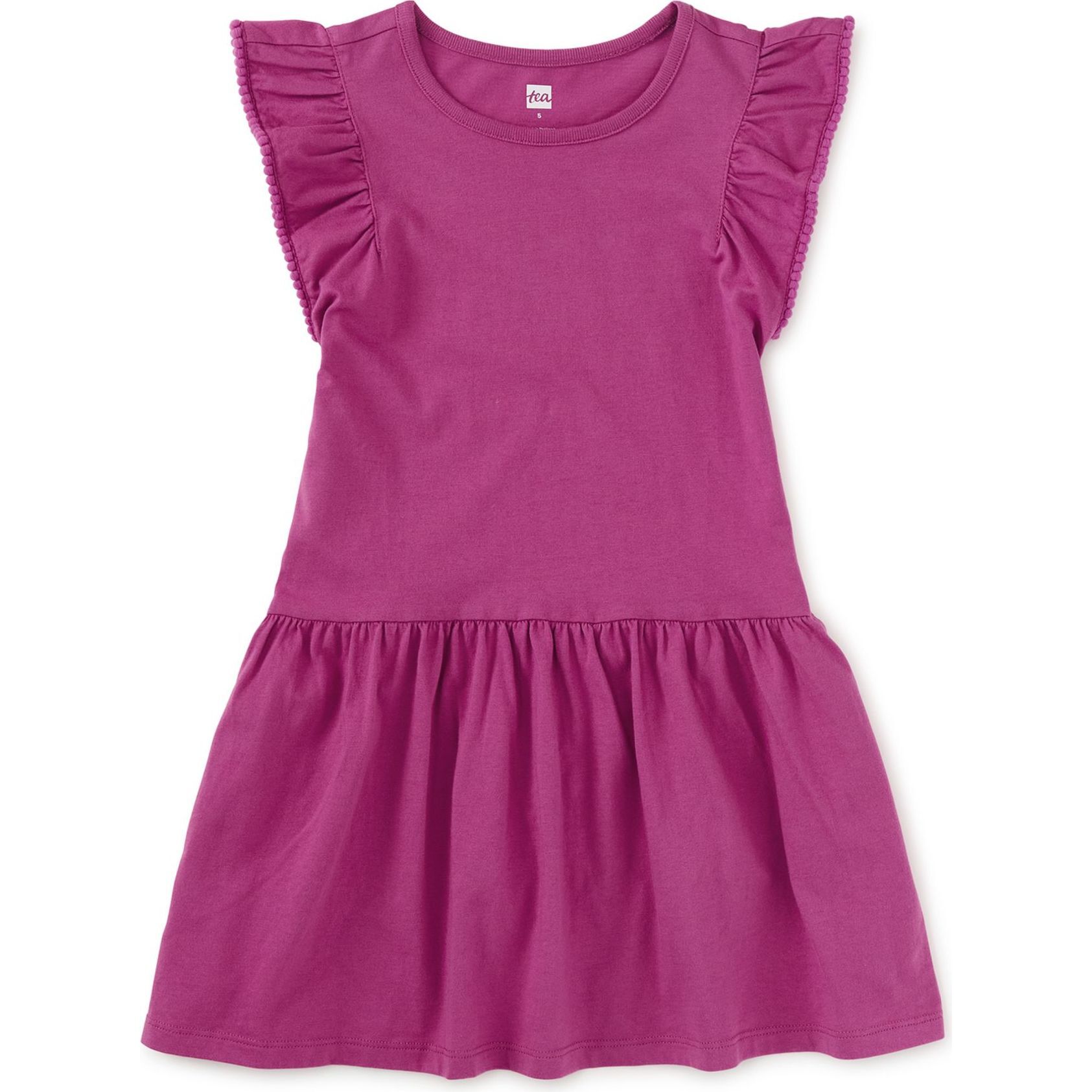 Pom-Pom Flutter Dress, Mulberry - Dresses - 1