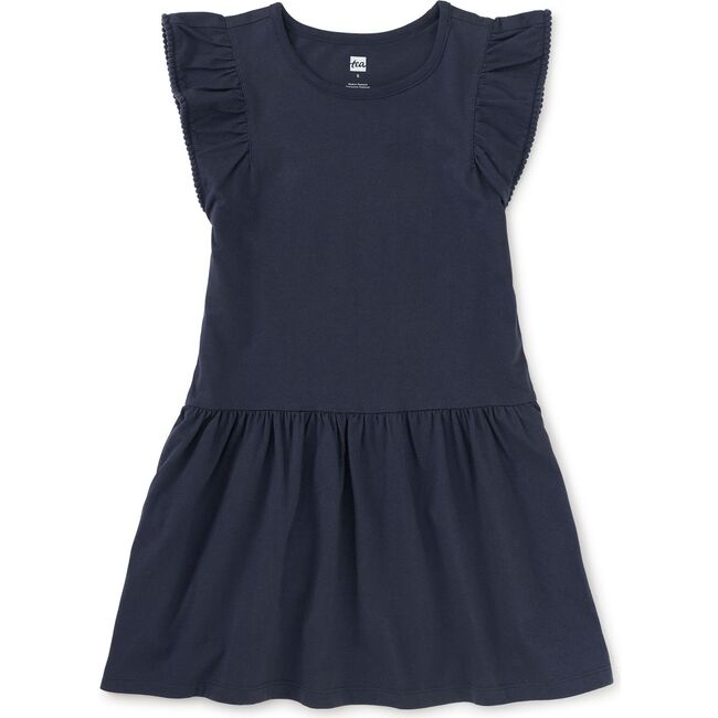Pom-Pom Flutter Dress, Indigo