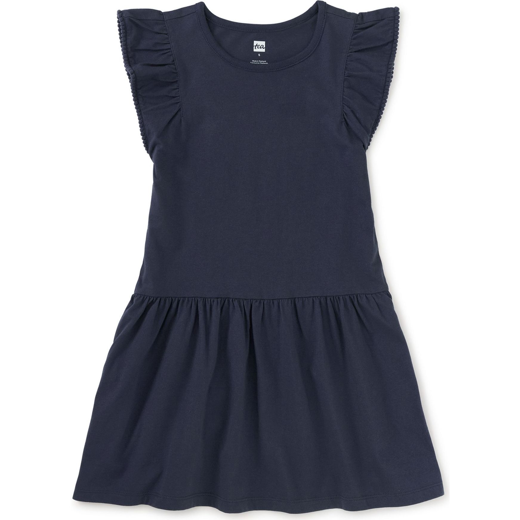 Pom-Pom Flutter Dress, Indigo - Dresses - 1