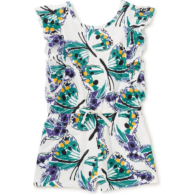 Flutter Sleeve Romper, Carnival Butterfly