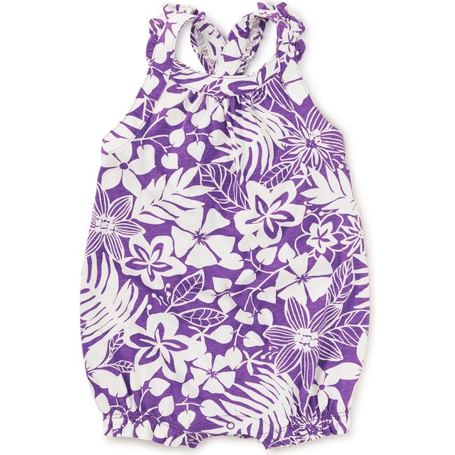 Cross-Back Baby Romper, Tropical Foliage