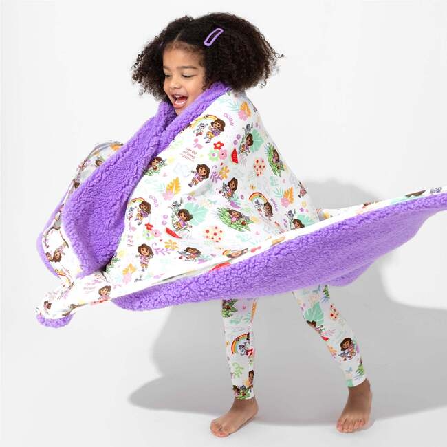 Dora: Tropical Dreams Bamboo Sherpa Blanket, White - Blankets - 3
