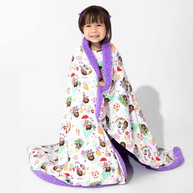 Dora: Tropical Dreams Bamboo Sherpa Blanket, White - Blankets - 5