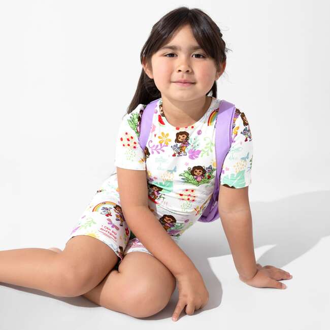 Dora: Tropical Dreams Bamboo Kids Pajama Short Set, White - Pajamas - 4