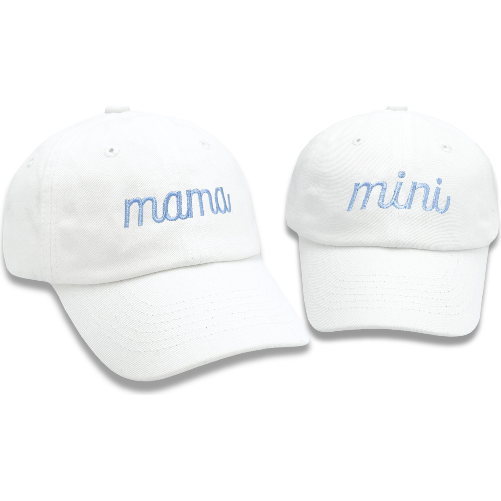 Mama & Mini Baseball Hat Set, White - Hats - 1