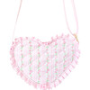 Quilted Floral Heart Purse, Pink - Bags - 4