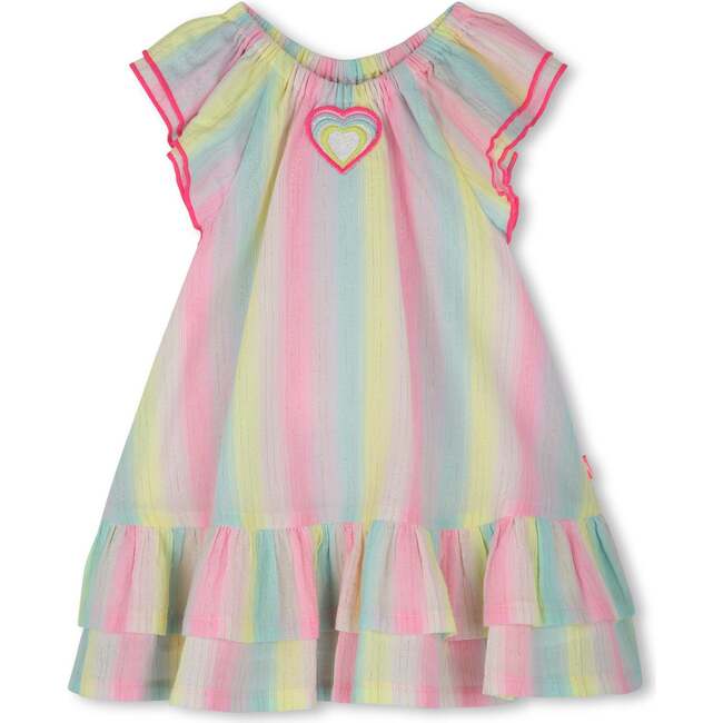 Ruffle Sleeve Striped Dress Set, Multi - Mixed Apparel Set - 3