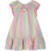 Ruffle Sleeve Striped Dress Set, Multi - Mixed Apparel Set - 3