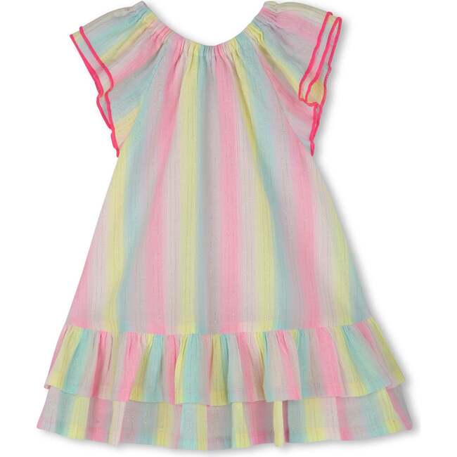 Ruffle Sleeve Striped Dress Set, Multi - Mixed Apparel Set - 4