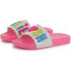Applique Fleece Logo Slides, Pink - Slippers - 3