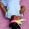 Striped Ice Water Embroidered Dress, Blue - Dresses - 6