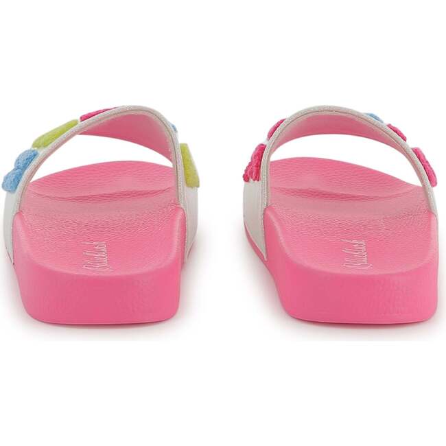 Applique Fleece Logo Slides, Pink - Slippers - 4