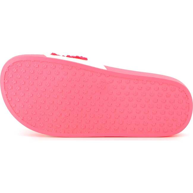 Applique Fleece Logo Slides, Pink - Slippers - 6
