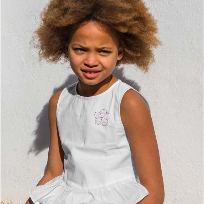 White Color Jardin Top and Shorts Set - Mixed Apparel Set - 2