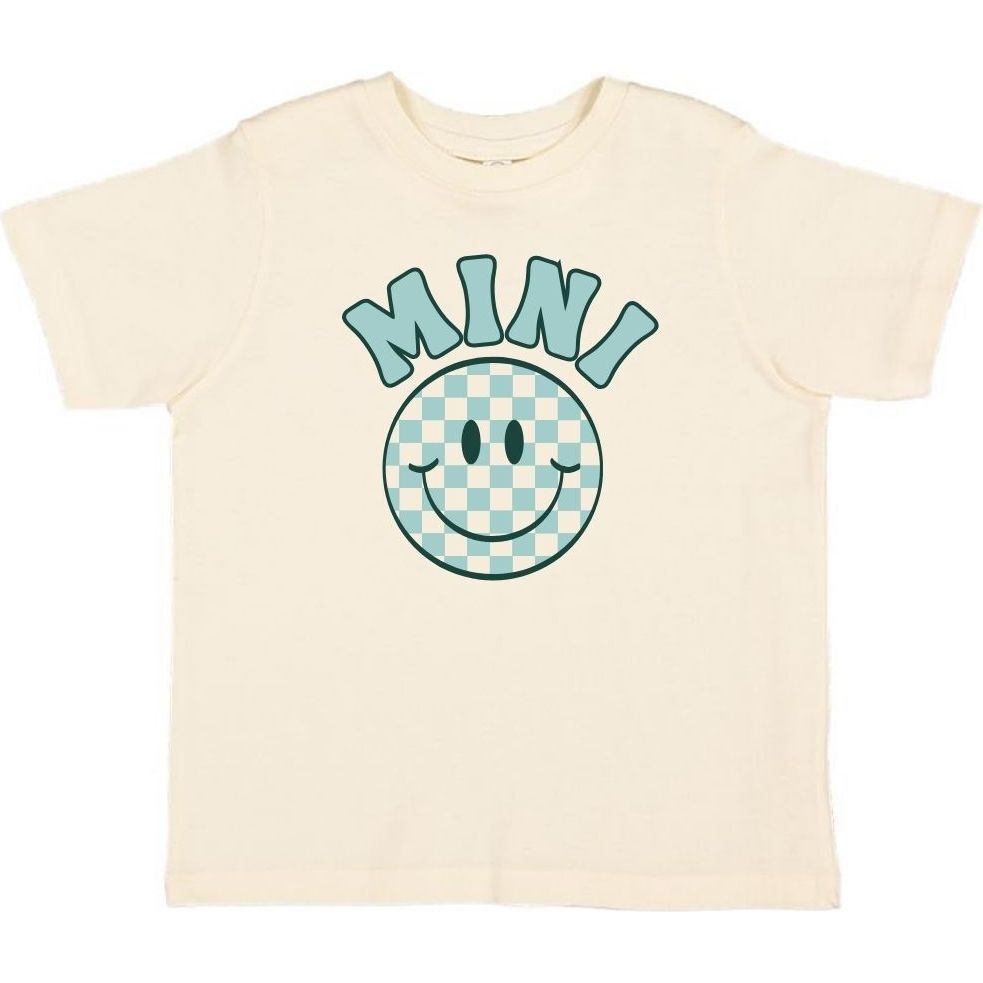 Mini Smiley Checker Short Sleeve T-Shirt, Natural - T-Shirts - 1