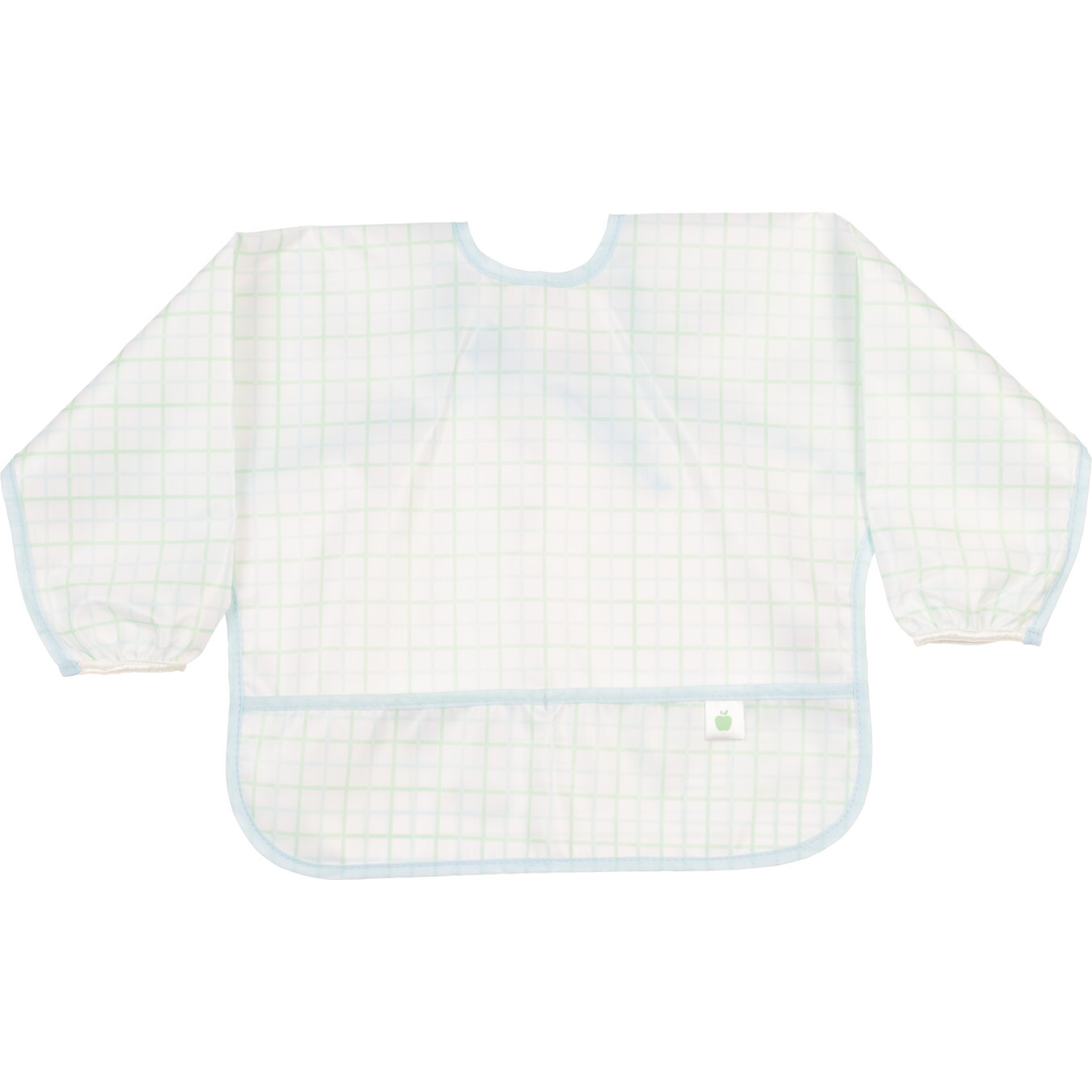 The Cover Everything Toddler Bib, Blue/Green Windowpane - Bibs - 1