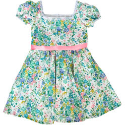 Daphne Girl Dress With Hair Bow, Made With Liberty Fabric - Dresses - 1