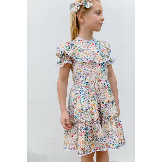 Elizabeth Girl Dress With Hair Bow, Made With Liberty Fabric - Dresses - 2
