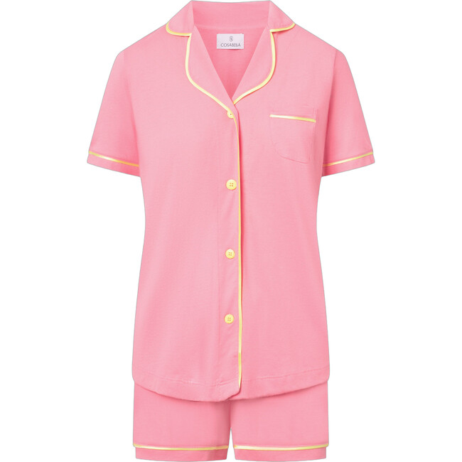 Short Sleeve Top & Boxer Pajama Set Passiflora/Limoncello