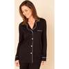Long Sleeve Top & Pant Pajama Set Black/Ivory - Pajamas - 2