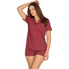 Short Sleeve Top & Boxer Pajama Set Vin Brule/Fragolino - Pajamas - 1 - thumbnail
