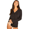 Long Sleeve Pajama Top Black/Ivory - Pajamas - 1 - thumbnail