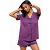 Short Sleeve Top & Boxer Pajama Set Grappa/Mirtillo - Pajamas - 2