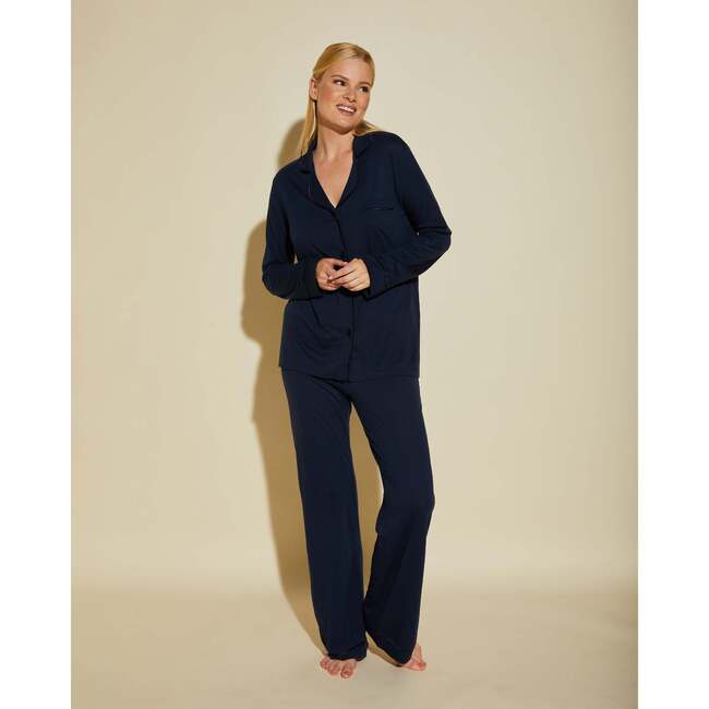 Long Sleeve Top & Pant Pajama Set Navy/Navy - Pajamas - 2