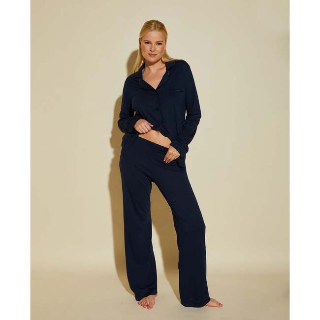 Long Sleeve Top & Pant Pajama Set Navy/Navy - Pajamas - 3