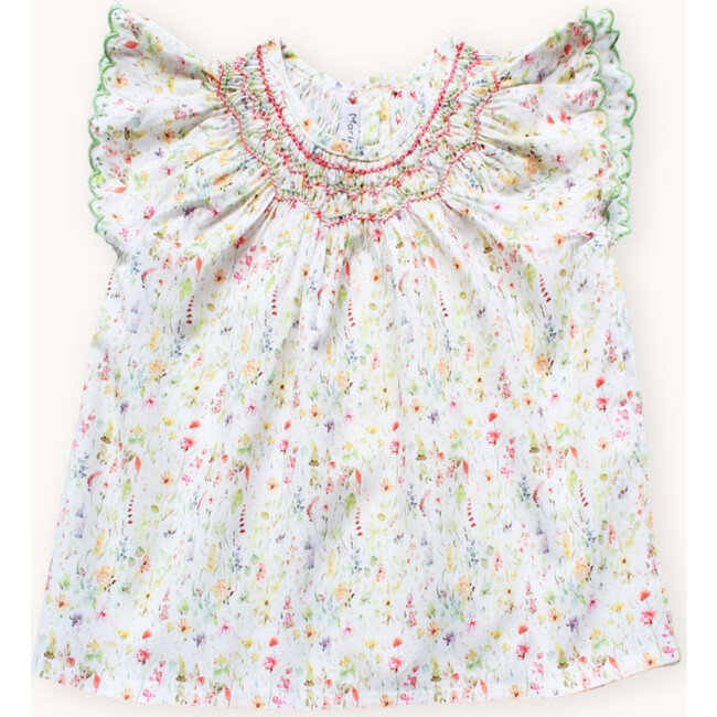 Paloma Hand-Smocked Blouse, Meadow Flowers