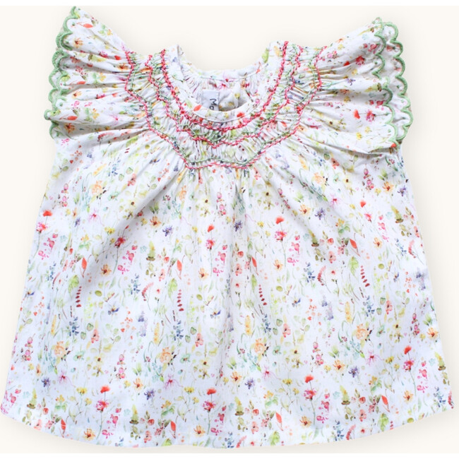 Paloma Baby Hand-Smocked Blouse, Meadow Flowers