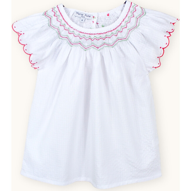 Paloma Hand-Smocked Blouse, White