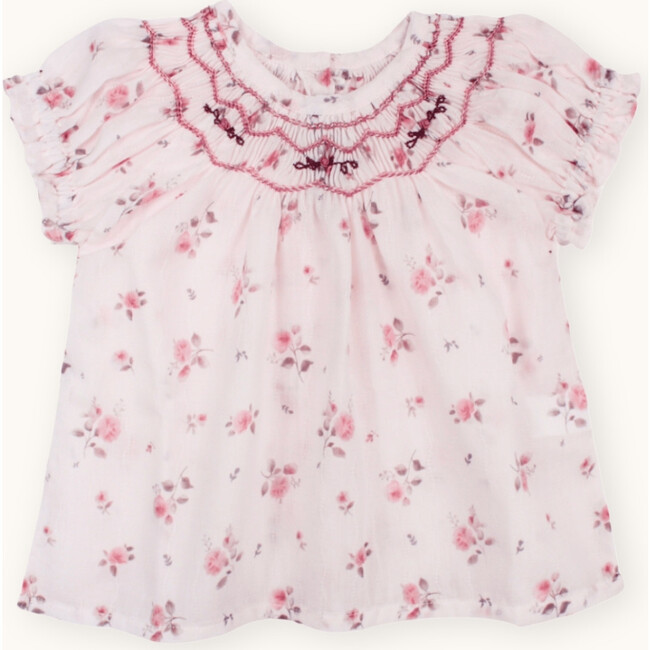 Meryl Baby Blouse Hand-Smocked, Rose Blur
