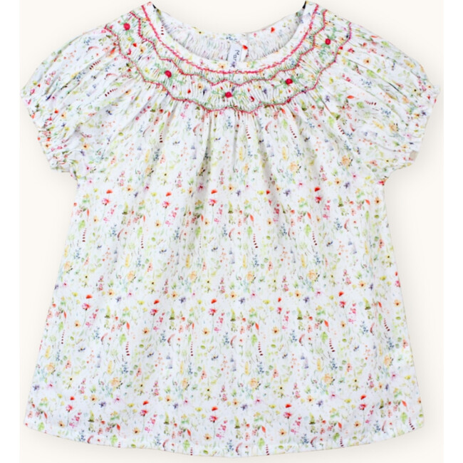 Meryl Blouse Hand-Smocked, Meadow Flowers