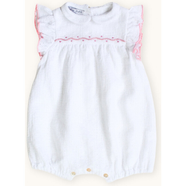 Gilda Embroidered Romper, White