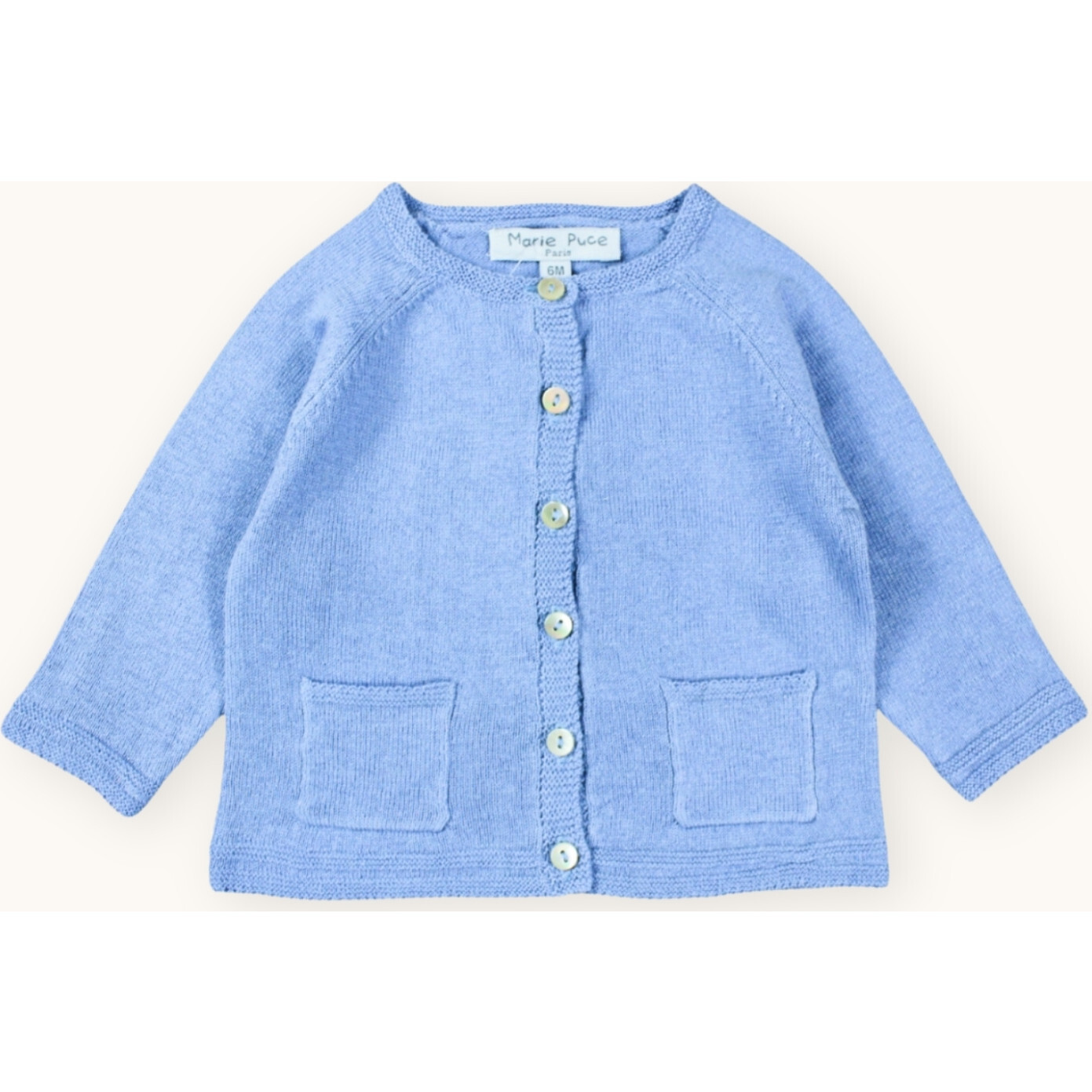 Loulou Baby Cardigan, Myosotis - Cardigans - 1