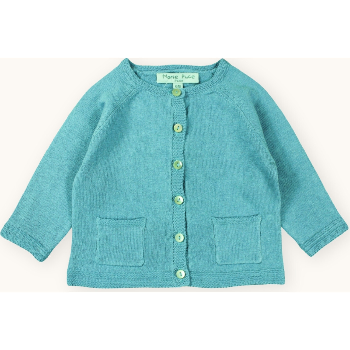 Loulou Baby Cardigan, Mint - Cardigans - 1